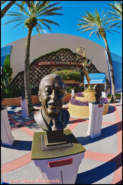 Bust of Walt Disney at the Academy of Television Arts and Sciences in Disney's Hollywood Studios, Walt Disney World, Orlando, Florida
