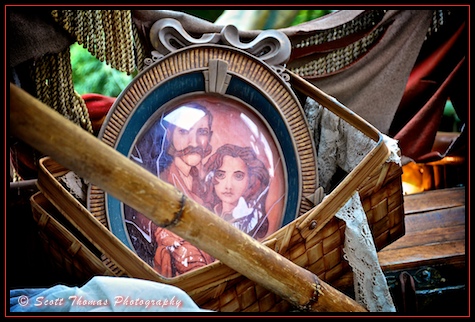 Broken portrait of Tarzan's human parents found in Adventureland, Disneyland, Anaheim, California