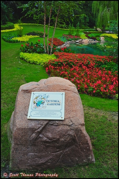 Victoria Gardens tribute in Canada of Epcot's World Showcase, Walt Disney World, Orlando, Florida.