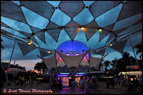 Spaceship Earth in Epcot's Future World, Walt Disney World, Orlando, Florida