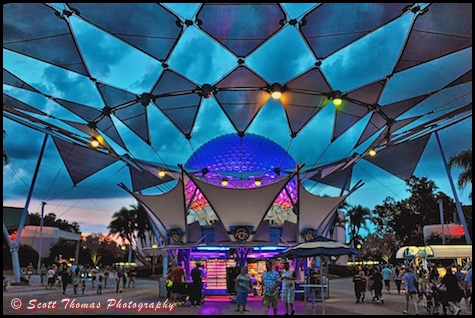 Spaceship Earth in Epcot's Future World, Walt Disney World, Orlando, Florida