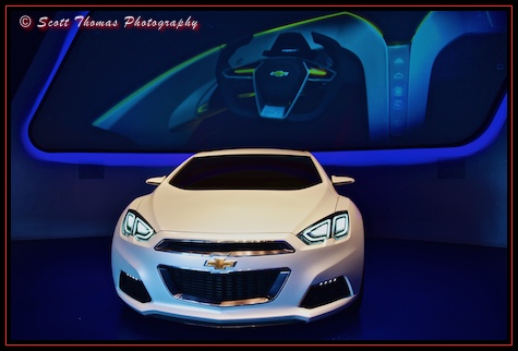Chevrolet concept car in the queue for Test Track in Epcot's Future World, Walt Disney World, Orlando, Florida