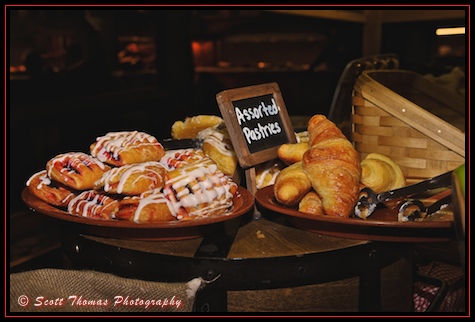 Breakfast pastries at Trail's End Buffet in Fort Wilderncess Resort & Campground, Walt Disney World, Orlando, Florida