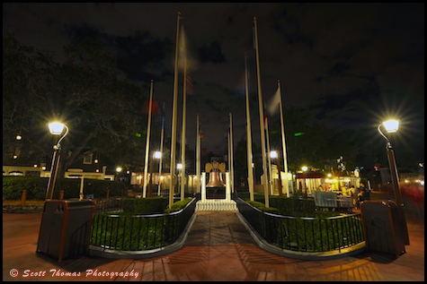 Liberty Bell location in the Magic Kingdom's Liberty Square, Walt Disney World, Orlando, Florida.