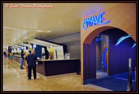 Entrance to The Wave restaurant in Disney's Contemporary Resort lobby, Walt Disney World, Orlando, Florida