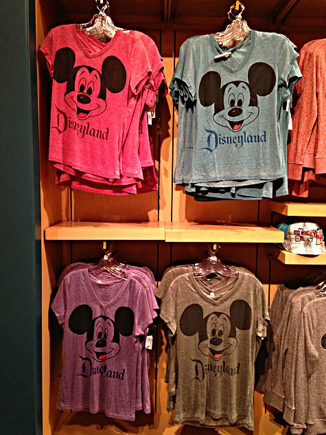 Mickey Mouse t-shirts on display in the World of Disney Store in Downtown Disney, Anaheim, California.