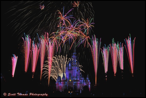 Christmas Wishes over Cinderella Castle in the Magic Kingdom, Walt Disney World, Orlando, Florida