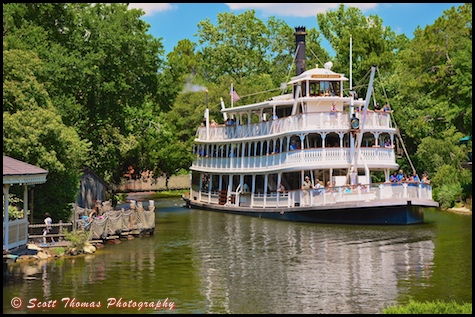Liberty Belle Riverboat cruising the Rivers of America in the Magic Kingdom, Walt Disney World, Orlando, Florida