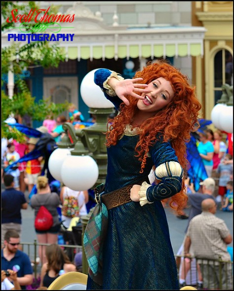 Merida on the Brave float in the Disney Festival of Fantasy Parade at the Magic Kingdom, Walt Disney World, Orlando, Florida
