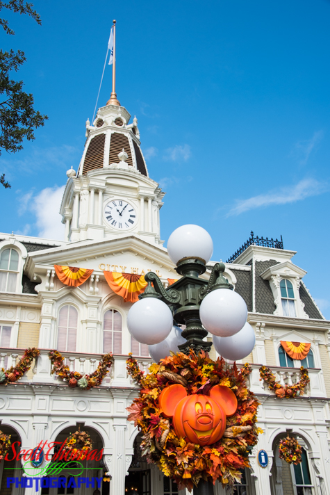 City Hall celebrating Halloween on Main Street USA at the Magic Kingdom, Walt Disney World, Orlando, Florida