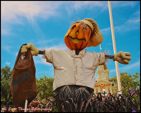 Baker Scarecrow on Town Square in the Magic Kingdom, Walt Disney World, Orlando, Florida.