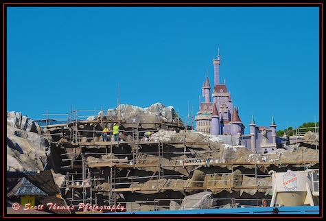 Construction of the Be Our Guest and Gastons Tavern in the Magic Kingdom, Walt Disney World, Orlando, Florida
