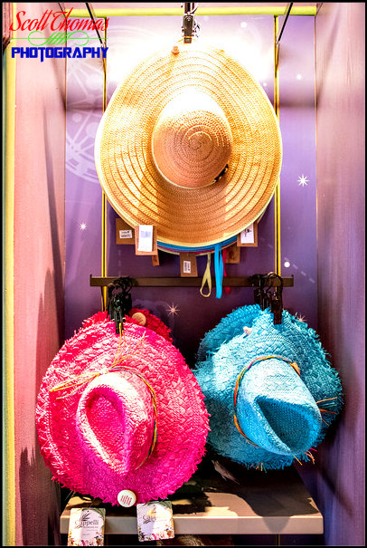 Hats on display inside Disney Outfitters shop in Disney's Animal Kingdom, Walt Disney World, Orlando, Florida
