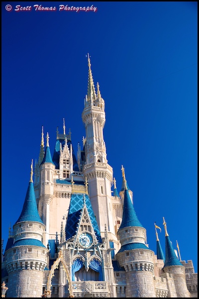 Cinderella Castle with a polarizing filter in the Magic Kingdom, Walt Disney World, Orlando, Florida
