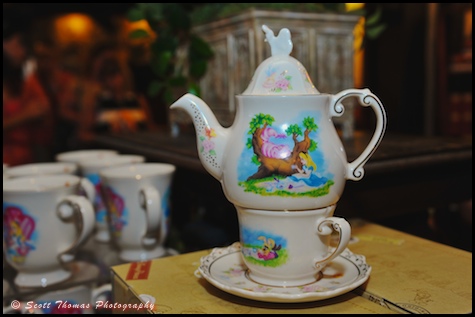 Alice in Wonderland tea pot in Epcot's United Kingdom pavilion, Walt Disney World, Orlando, Florida.