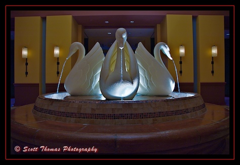 Fountain in the Swan Resort, Walt Disney World, Orlando, Florida