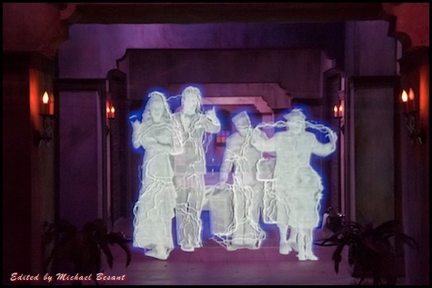 Ghosts beckon during the Tower of Terror in Disney's Hollywood Studios, Walt Disney World, Orlando, Florida.