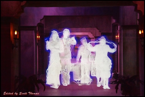 Ghosts beckon during the Tower of Terror in Disney's Hollywood Studios, Walt Disney World, Orlando, Florida.