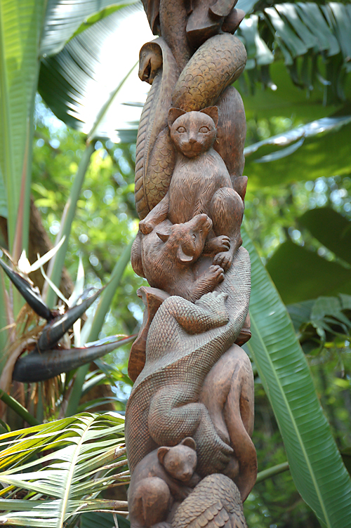 Carved Wooden Totem Pole in Disney's Animal Kingdom