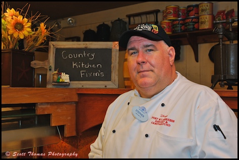 Chef Stephen at Trail's End Buffet at Disney's Fort Wilderness Resort and Campground, Walt Disney World, Orlando, Florida.