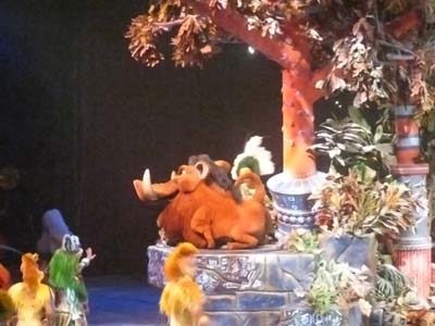 Pumbaa float in Lion King show